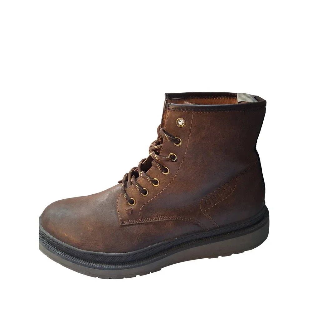 Guess GMCITIZEN-C Mens Brown Faux Leather Combat Lug Sole Lace Up Boots Size 11